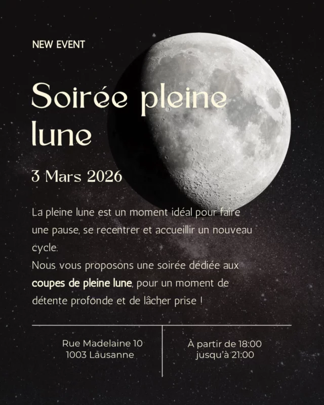 ✨Nouvelle expérience bien être
🌕Soirée coupe de pleine lune
 📩MP pour réserver ou au 021 311 34 49